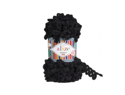 Пряжа Alize puffy fine (Ализе Пуффи Файн)Состав: 100 % микрополиэстер акрил Вес: 100 гр Метраж: 14 м.   цвет Черный 60