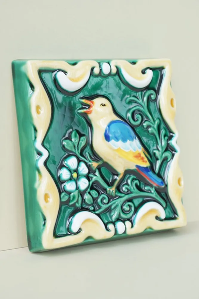 Соловей на ветке (керамическая плитка)