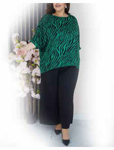 Женский брючный костюм Арт. 23457-0160 (цвет зеленый)  Размеры 50-72