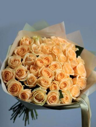 35 персиковых роз