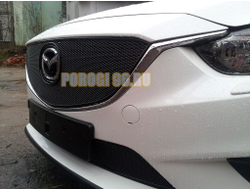 Защита радиатора Mazda 6 2012-2015 black верх PREMIUM