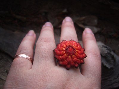 Кольцо "Цветок осеннего Солнца"