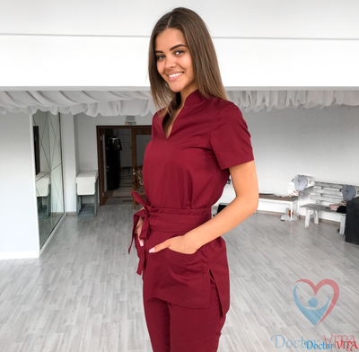 БЛУЗА DOCLIKE DL418 Бордо