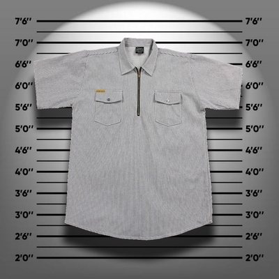 Рубашка Prison Blues® HICKORY WORK SHIRT [Молния/Короткий рукав]