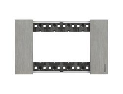 Bticino KA4804ZG, Рамка 4 модуля, ACCIAIO (СТАЛЬ), Living Now