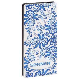 Аккумулятор внешний SONNEN POWERBANK V3802SB, 8000 mAh, 2 USB, литий-полимерный, 262916