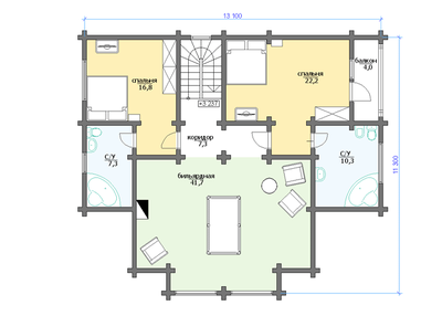 Дом из клееного бруса КБ-01, 250 м2