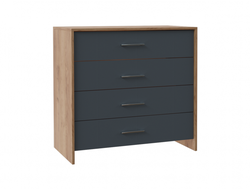 Спальня ЛИБЕРТИ - Комод с плитой 22 мм Дуб Крафт Золотой/Антрацит