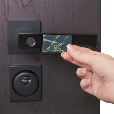 Умная электронная дверная ручка Smart lock R10 Черная