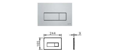 Комплект: инсталляция Vitra Core 738-5800-001 и панель смыва Root S 740-2380, глянцевый хром, для унитазов 3/6 л, глубина установки 8 см, 800-1875
