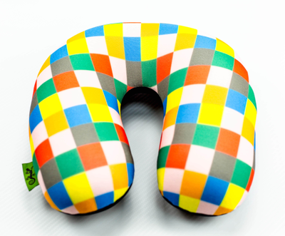 Дорожная подушка-подголовник антистресс "Клетчатый"