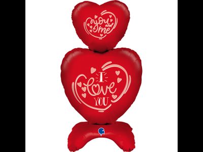 Шар 3D (38''/97 см) Фигура на подставке, Сердца