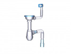 Сифон для кухни 3 1/2" х 40 с переливом с гиб.тр. 40х40/50 белый [48089]