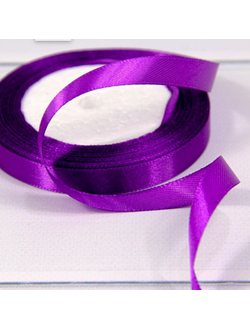 Лента атласная 12мм (35, тем. фиолетовая), 22,9м