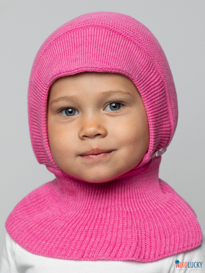 Шапка-шлем 24201-03 с утепл, х/б подклад,ярко-розовый 44-46