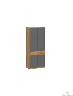 Авиньон шкаф двухстворчатый Дуб крафт золотой/Графит серый