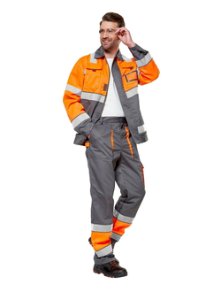 Костюм ИЛИОН СИГНАЛ с брюками, оранжевый/темно-серый, КОС623