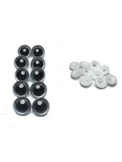 Глаза для кукол с глиттерной вставкой 14 мм, серебро