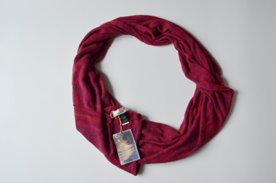 фото Женский вязаный шарф хомут Vizio Италия 5165 S 8 бордовый