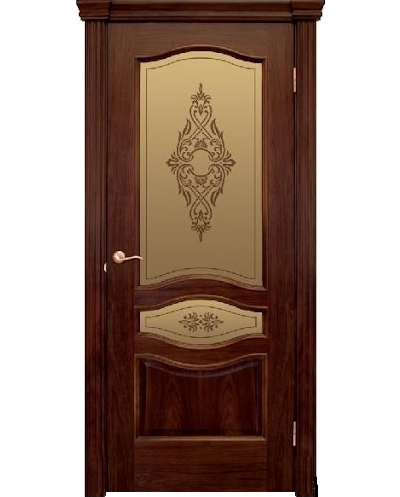 ЛАЙНДОР (УЛЬЯНОВСК)/ МОДЕЛЬ АМЕЛИЯ/ ПОЛОТНО ОСТЕКЛЕННОЕ/ НАТУРАЛЬНЫЙ ШПОН САПЕЛИ (САПЕЛЕ)/ ТОН 10 (КРАСНОЕ ДЕРЕВО)