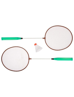 Набор для бадминтона ONLYTOP: 2 ракетки, волан, в сетке, цвета МИКС