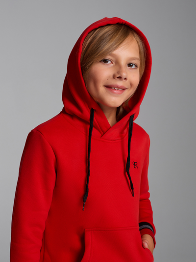 Утепленный детский спортивный костюм 12SKD-1475/1, красный