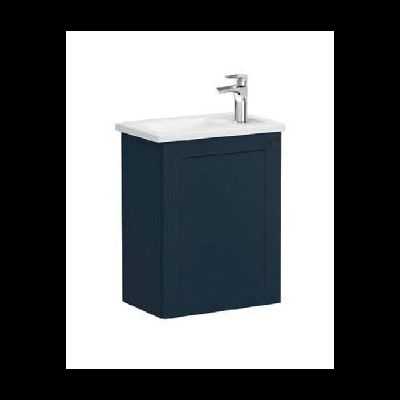 Модуль с квадратной раковиной, Vitra Root Classic, 45 см, с дверцей, матовый темно-синий, левосторонний, 68608