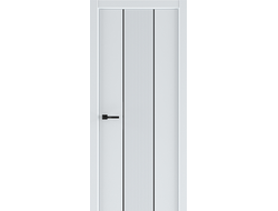 Белая дверь Экза 4м с черным молдингом