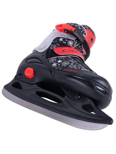 Детские раздвижные коньки Iceroll красно‑чёрные 31–34 S