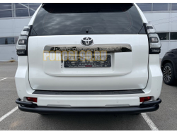 Защита заднего бампера угловая большая с покрытием «раптор» d76/42 для Toyota Land Cruiser Prado 150 (2010-2014)