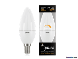 Gauss LED Candle Dim 7w 840 E14