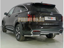 Защита задняя (уголки) 60,3 мм ТСС для Kia Sorento 2020-