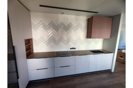 Кухня софт розовый