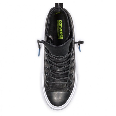 Черно-белые высокие кожаные кеды Converse All Star Chuck Taylor Leather Black WP Boot