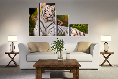 Модульная картина "Белый тигр"