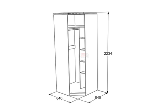 Шкаф 1-но дверный угловой Ольга 13