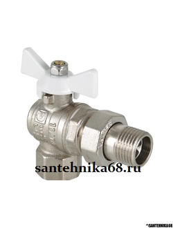 Кран шаровый VALTEC BASE угловой с полусгоном и белой ручкой 1/2 3/4 VT.228.NW
