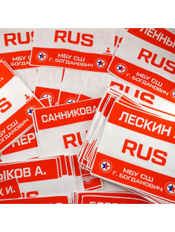 Наспинный номер самбо красный
