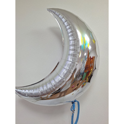 Воздушный шар фольгированный "Полумесяц. Серебро"