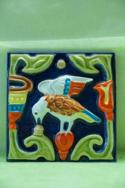 Соловей и чаша любви (изразцовая плитка)