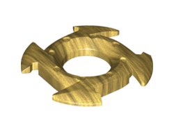 Ring 4 x 4 with 2 x 2 Hole and 4 Arrow Ends (Ninjago Spinner Crown), Pearl Gold (98341 / 4647110)