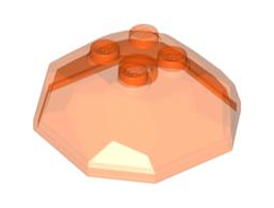 Rock 4 x 4 Octagonal Boulder, Top, Trans-Orange (30293 / 6120911 / 6167260)