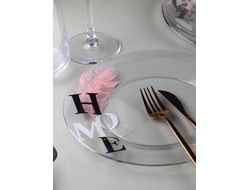 Тарелка 25см, розовое перо