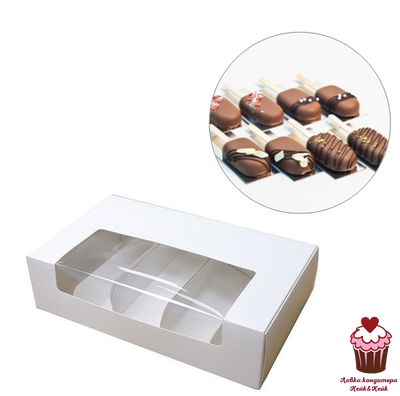 Коробка для эклеров и эскимо с окном белая, 5 ячеек, 25х15х6,5 см