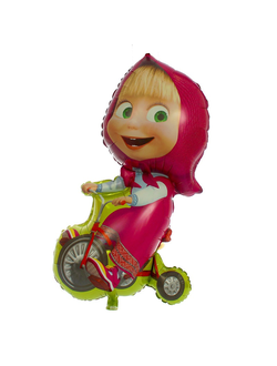Фольгированный шар с гелием "Маша на велосипеде" 100 см