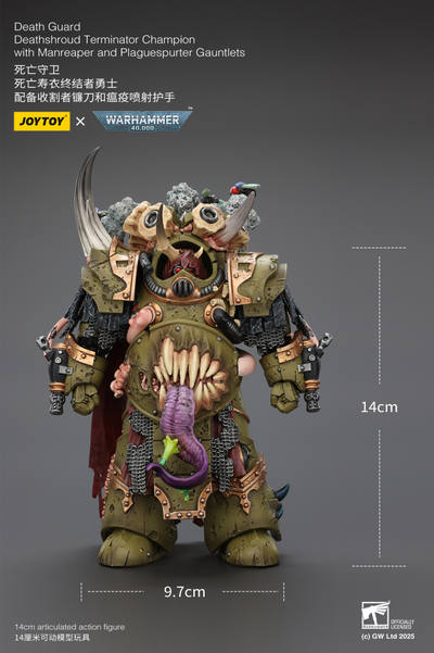 Терминатор-чемпион Савана Смерти (Warhammer 40K) - КОЛЛЕКЦИОННАЯ ФИГУРКА 1/18 Death Guard Deathshroud Terminator Champion (JT02571) - JOYTOY