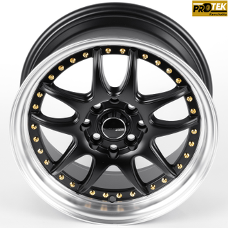 Комплект дисков R15 7,0J ET+30 4*100/4*114,3 Work 5899F-CT457 Черный с полированным ободом (82177)