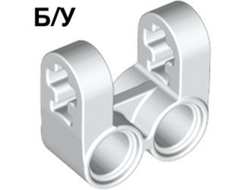 ! Б/У - Technic, Axle and Pin Connector Perpendicular Double Split, White (41678 / 4175546 / 6338918) - Б/У