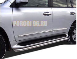 Защита штатного порога под порог d53 для Toyota Land Cruiser 200 2015-2018