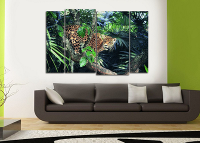 Модульная картина "Леопард на дереве"